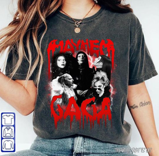 Mayhem Ld ga Graphic Tee, Vintage Horror Style Gaga Shirt, Concert Tour Fan Merch