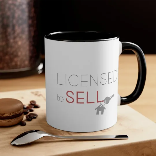 Discover Real Estate Inspired Christmas Accent Mug: Key with House Keychain Graphic
