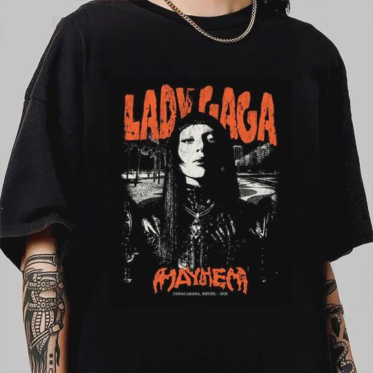 Discover Ld ga Mayhem T-Shirt | Rock Concert Graphic Tee | Gothic Grunge Streetwear Unisex Shirt | Tour 2025 Fan Merch