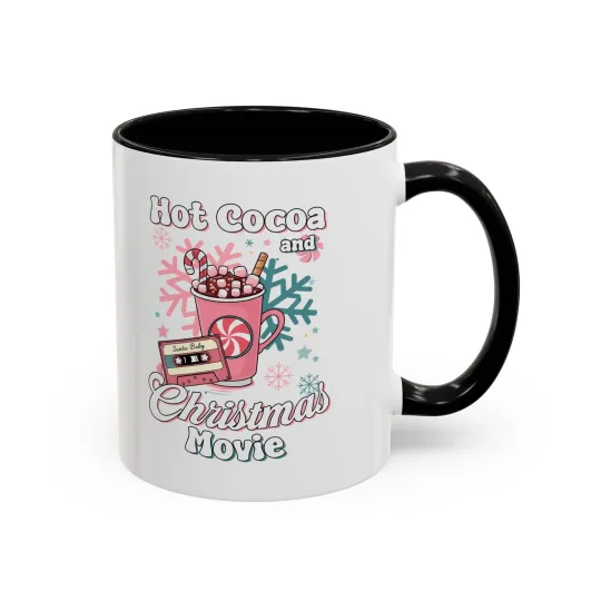 hot cocoa and christmas movie Accent Coffee Mug  present
