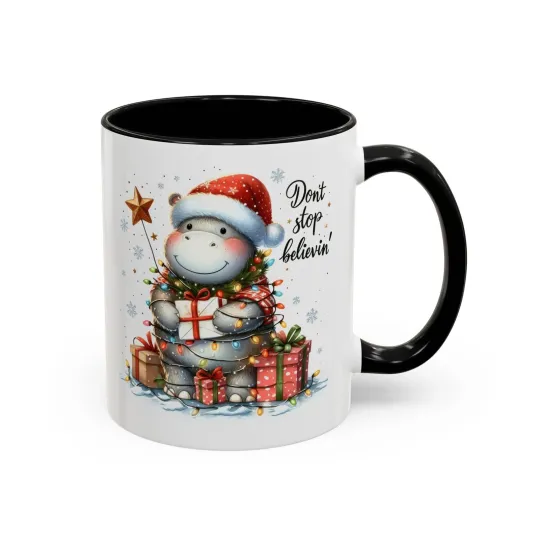 Christmas Accent Coffee Mug - Don't Stop Believin' Animal Design, Holiday