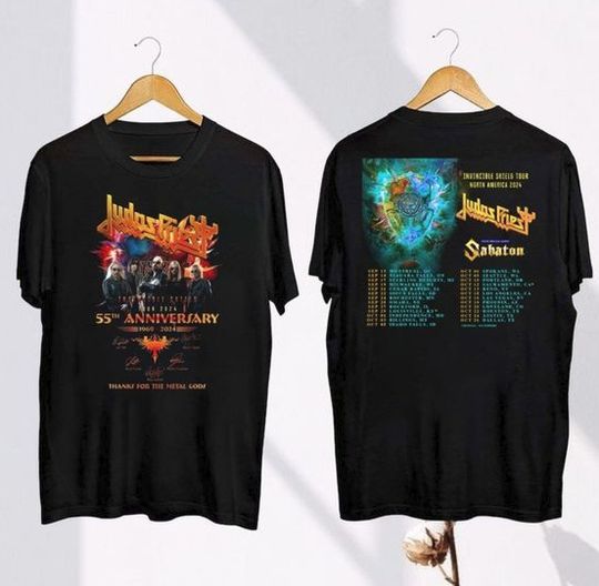 Discover 2024 Judas Priest Invincible Shield Tour Shirt 2 Sided