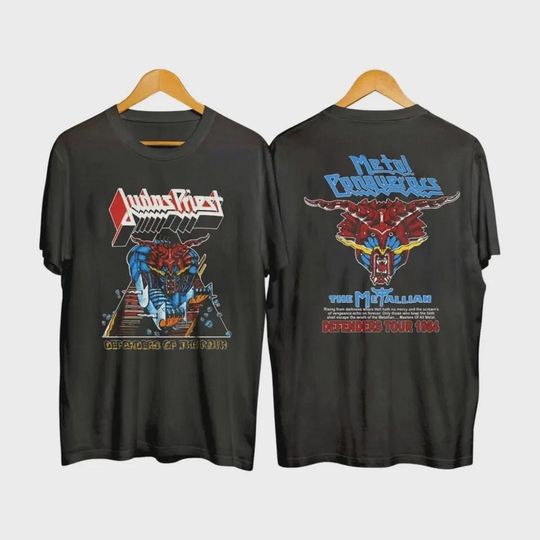 Discover Vtg Graphic Judas Priest 1984 Defenders of The Faith Tour Dates T-Shirt