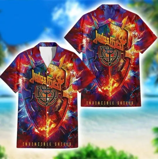 Judas Priest Invincible Shield Hawaiian Shirt Music Album Cover 2025