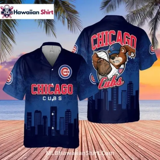 Discover Skyline Print Cubs Hawaiian Shirt