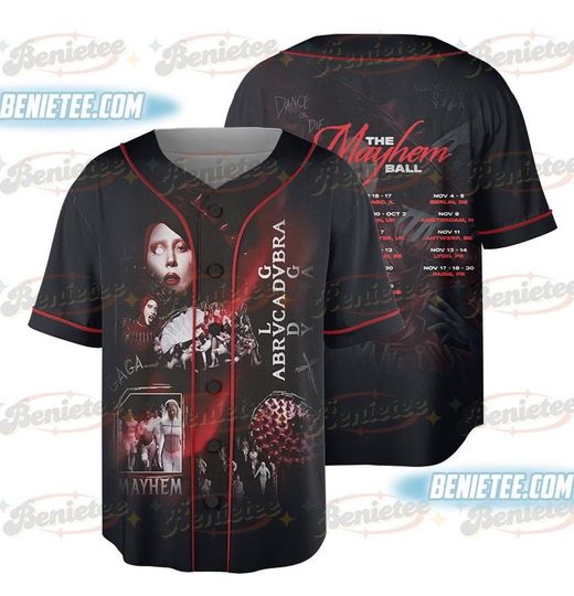 Mayhem Tour Baseball Jersey, Ld ga Shirt, Trendy Concert Jersey, Pop Music Lover Shirt, Gaga Concert Shirt, Mayhem Shirt