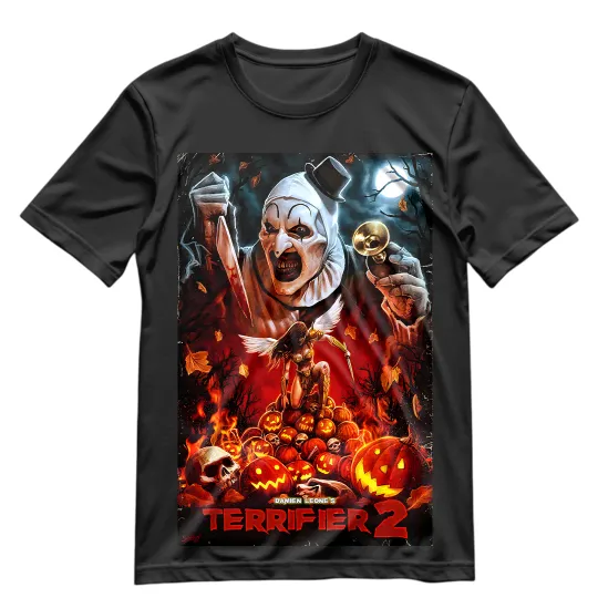 Art The Clown T Shirt Damien Leone's Terrifier 2 Movie Poster
