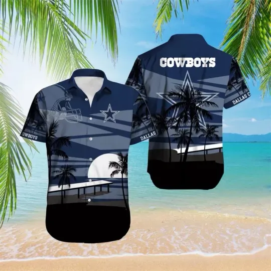 Discover Dallas Cowboys Sunset Bay Hawaiian Shirt