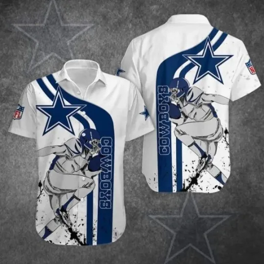 Discover White Aloha football Dallas Cowboys Hawaiian Shirt Gift For Football Fans