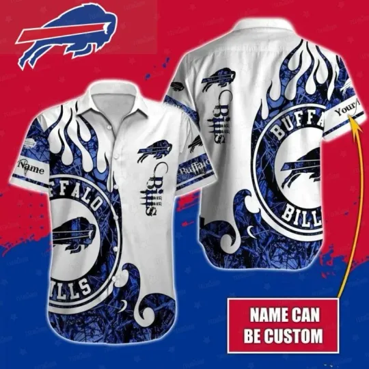 Discover Custom Buffalo Bills Tropical Floral Fan Hawaiian Shirt