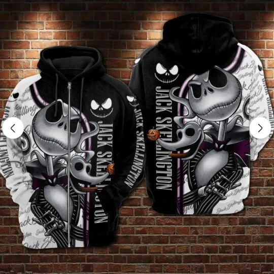 Disney The Nightmare Before Christmas Jack Skellington 3d Hoodie Men Fashion Sweatshirts