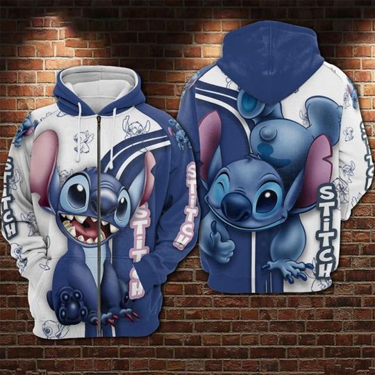 Discover Disney spring and autumn new couple printed Stitch series casual hoodie