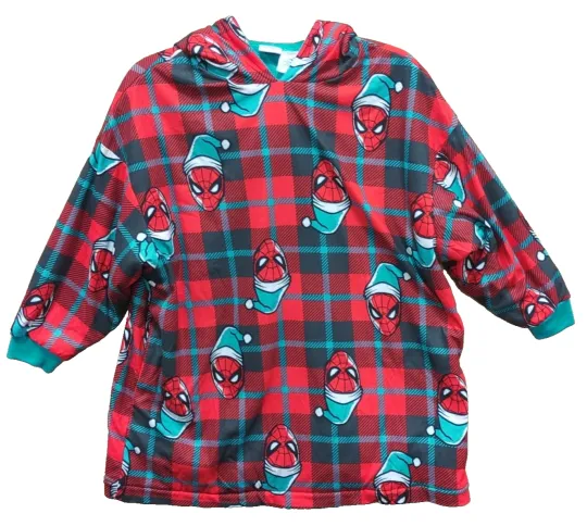 Discover Spiderman Oversized Pajama Hoodie Boys Small Disney Robe Blanket H3-1