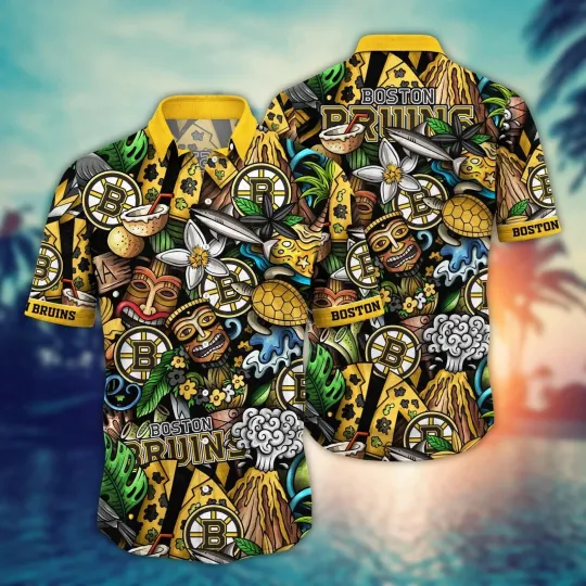 Boston Bruins Hawaiian Tiki Shirt Aloha Baseball Fan Shirt