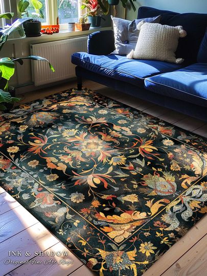 Discover Colorful Area Rug Rainbow Style | Trippy Aesthetic Living Room Home Decor Hippie Gift Cottagecore Psychedelic Bedroom Mat Multi-Color Art