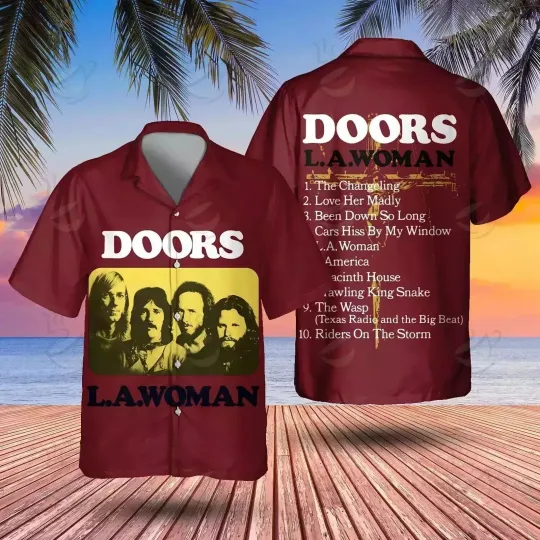 The Doors L.A. Women Hawaiian Shirt Men Summer Beach Casual