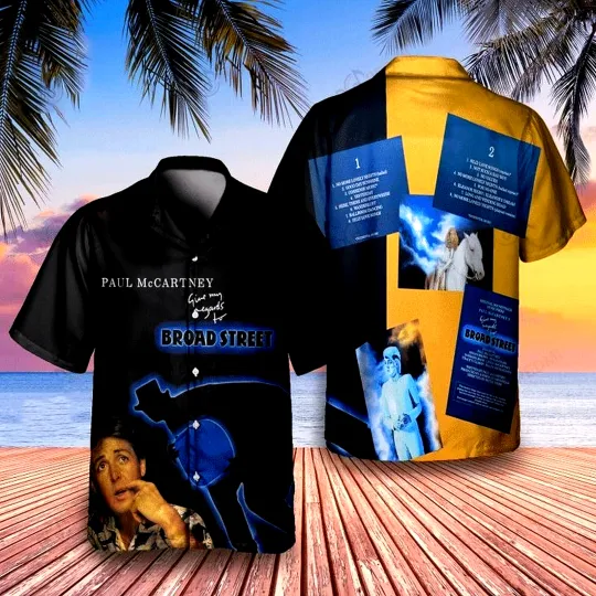 P. McCartney Hawaiian Shirt Give My Regards To Broad Street 1984, Men's Hawaii Shirt