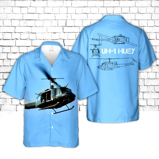 Discover Hawaiian Shirt UH-1 Huey Helicopter