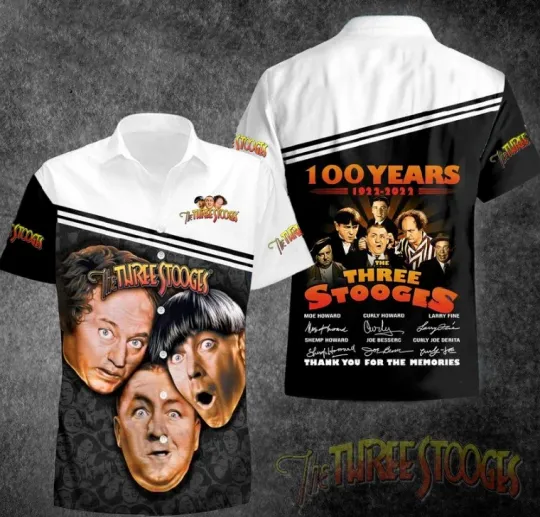 Discover 100 Years of The Three Stooges Hawaiian Shirt, Sizes S-5X