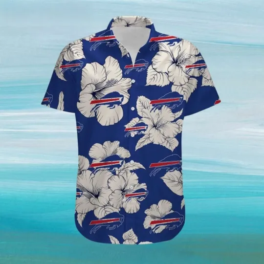 Discover Bills Aloha Shirt – Tropical Hibiscus And Team Logos Hawaiian Shirt
