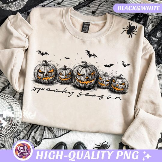 Discover Spooky Season Sweatshirt, Halloween Fall Pumpkin Sweatshirt, Spooky Autumn Sweatshirt