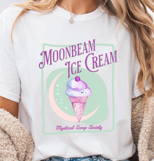 Discover Moonbeam Ice Cream Shirt, Mystical Scoops Society Tee