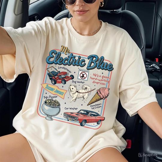 Discover Mr Electric Blue Shirt, Moonbeam Ice Cream Sweatshirt, America Concert Tour Shirt, Tour Album 2025 Concert Shirt