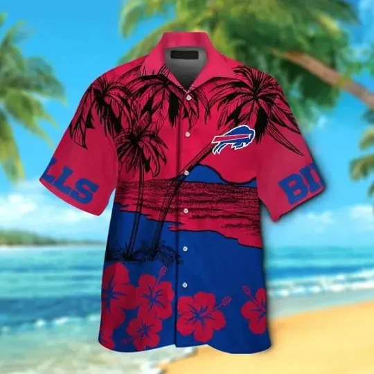 Hawaiian Buffalo Bills Short Sleeve Button Up Tropical Hawaiian Shirt