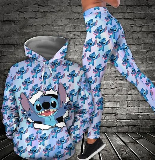 Discover Stitch 3D Hoodie Leggings Set Disney Stitch Women Yoga Pants Sweatpants Women Leggings Lilo & Stitch Gift Women Sweatshirt 2025
