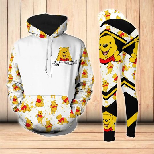Discover Personalized Winnie the Pooh 3D Hoodie Women Hoodie Yoga Pants Set Disney Yoga Leggings Sweatpants Hoodie Leggings Sweat Set