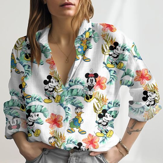 Mickey Mouse Blouse Shirt, Mickey Friends Casual Shirt, Disney Trip Vacation Shirt, Minnie Mouse Women Shirt, Summer Clothes For Her