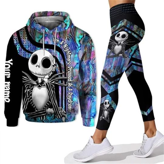 Discover Jack Skellington 3D printed hoodie Women's fitness yoga set Sports leggings Sally Hoodie from The Nightmare Before Christmas