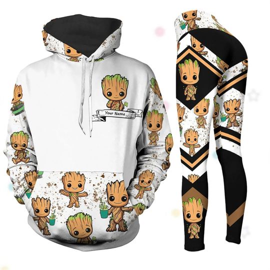 Disney Groot Hoodies and Leggings, Custom Groot Sweatshirts, Women's Yoga Pants