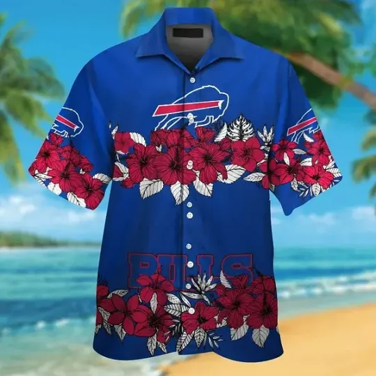 Buffalo Bills Stylis Hawaiian Shirt Tropical Short Sleeve Button Up Shirt