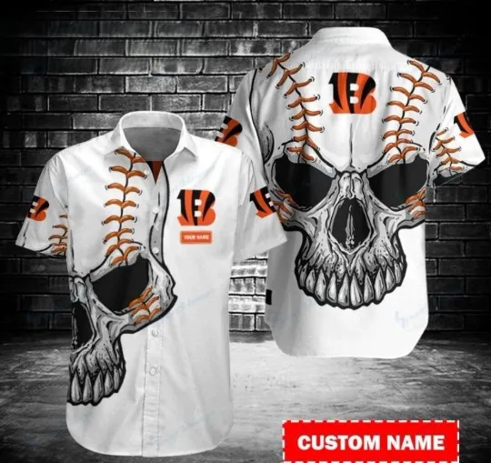 Bengals Bone-Crunching Defense Customizable Hawaiian Shirt