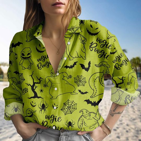 Halloween Oogie Boogie Blouse Shirt, Boogie Man Women Shirt, Nightmare Before Christmas Shirt, Horror Movie Fan Gift