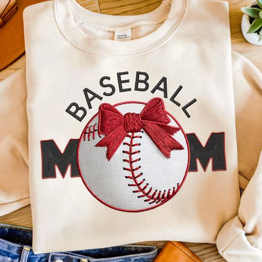 Discover Faux Embroidery Baseball Png, Baseball Mom Png, Baseball Coquette Bow Png, Faux Embroidery Girly, Baseball Mama Png, Game Day Baseball Png