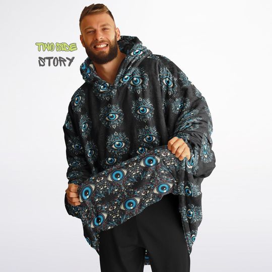 Discover Scary Halloween Print Snug Hoodie,Printed Hooded Blanket,Blanket Sleeves,Lounge Wear, Novelty Birthday Christmas Gifts for Him, Gift for Her