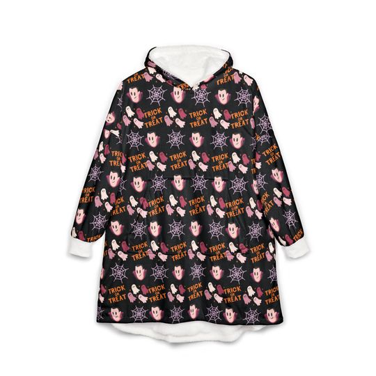 Halloween Hooded Blanket: Unisex Polyester Fleece Trick or Treat Throw