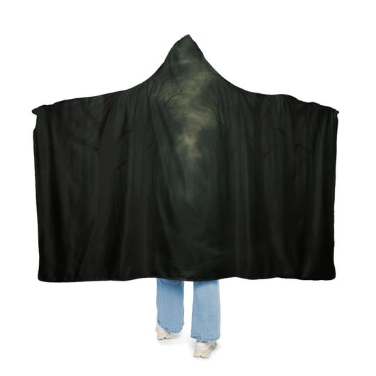 Cozy Hooded Snuggle Blanket | Perfect for Relaxing, Movie Nights, Camping, Gifting, Fall & Winter Decor, Dark Woods Decoration