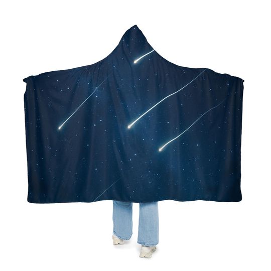 Discover Cozy Cosmic Snuggle Blanket | Soft Hoodie Blanket, Starry Night Blanket, Perfect Gift for Stargazers, Couch Accessory, Space Lover Decor
