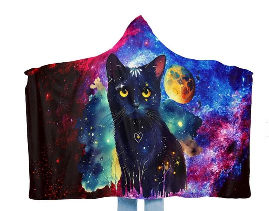 Discover Cozy Cat-Themed Hoodie Blanket,Oversized Wearable Blanket,Cat Lovers,Snuggle Blanket,gift for her,keeps you warm, fleece, sherpa, present