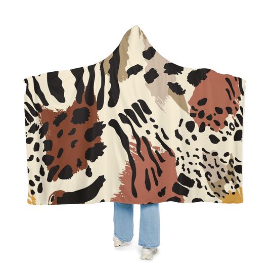 Cozy Animal Print Snuggle Blanket, Ideal for Movie Nights, Winter Comfort, Gift for Cat Lovers, Home Decor, Stylish Throw
