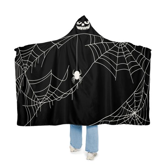 Hooded Spiderweb Snuggle Blanket for Halloween