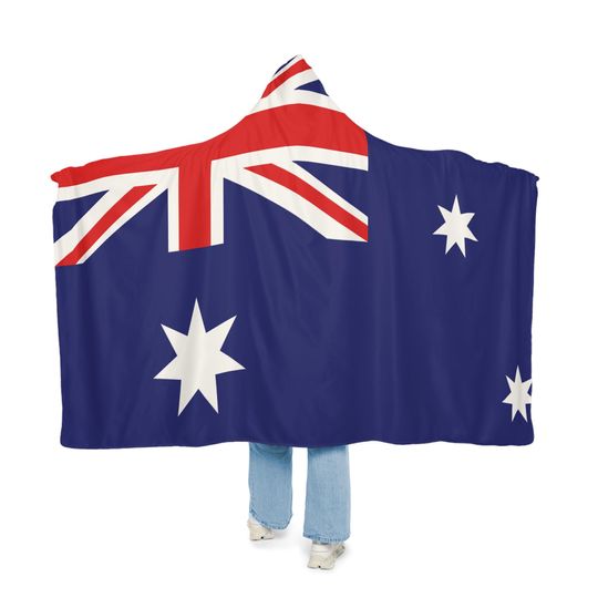 Discover Australian Flag Snuggle Blanket Hoodie, Sherpa Hooded Blanket, Fleece Hooded Blanket, Unisex Blanket Hoodie, Custom Blanket Gift