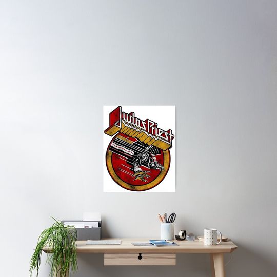 Discover Retro Android with Sleek Metallic Finish Poster