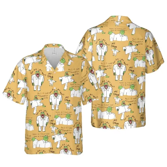 Kermit Singing Hawaiian Button Down Shirt
