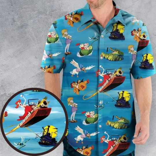 Discover The Rescuers Characters Hawaiian Button Down Shirt Unisex Adults S-5XL