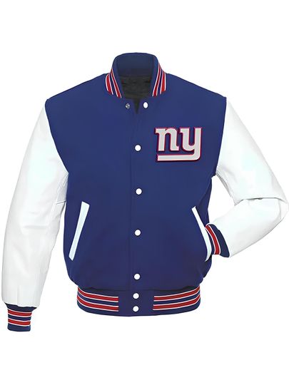 Football Jacket Royal Blue Body White Baseball Jacket