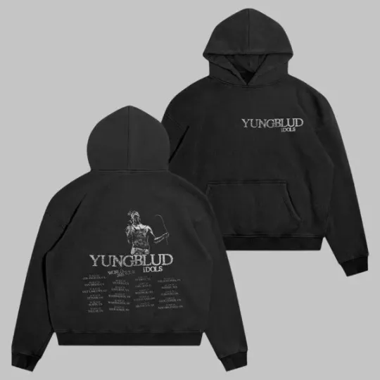 Yungblud Idols World Tour 2025 Black Double Sided Hoodie Unisex